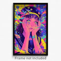 Art Poster - Girl Feeling Schadenfreude Wearing Nice Sailor Hat (Print)