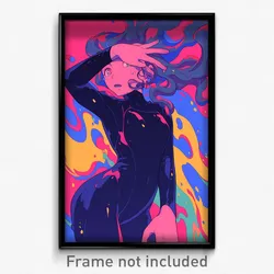 Anime Art Poster - Woman Feeling Melancholy Wearing Impeccable Wetsuit (Print)