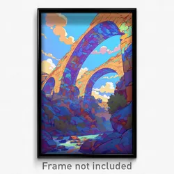 Art Poster - Coarse Aquaduct (Psychedelic Trippy Weird 11x17 Print)