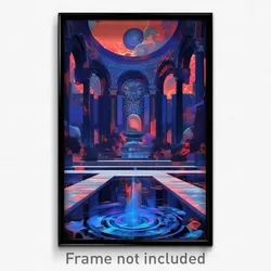 Art Poster - Esteemed Mausoleum (Psychedelic Trippy Weird 11x17 Print)