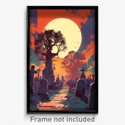 Art Poster - Gorgeous Graveyard (Psychedelic Trippy Weird 11x17 Print)