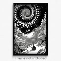 Art Poster - Black And White Morass (Psychedelic Trippy Weird 11x17 Print)