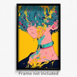 Anime Art Poster - Boy Feeling Worthy Wearing Gloomy Yellow Choker (Print)