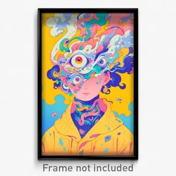 Art Poster - Silver Head (Psychedelic Trippy Weird 11x17 Print)