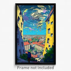 Art Poster - Virtual Berlin (Psychedelic Trippy Weird 11x17 Print)