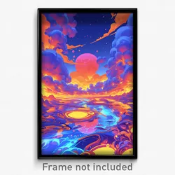 Art Poster - Bubbly Downland (Psychedelic Trippy Weird 11x17 Print)
