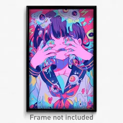 Anime Art Poster - Girl Feeling Glumness Wearing Made Up Sailor (Print)