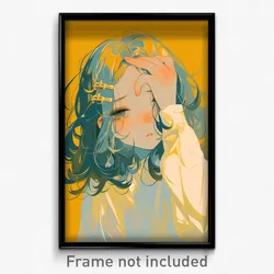 Art Poster - Girl Feeling Tired, Hard To Find Anchor Hair Ornament (Print)