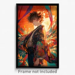 Anime Art Poster - Boy Feeling Worthy Wearing Handsome Kimono (Print)