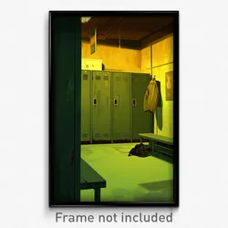 Art Poster - Haunting Locker Room (Psychedelic Trippy Weird 11x17 Print)