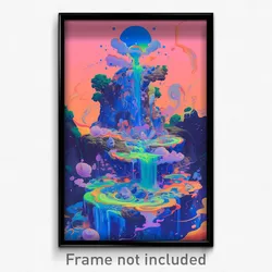 Art Poster - Worldly Geyser (Psychedelic Trippy Weird 11x17 Print)