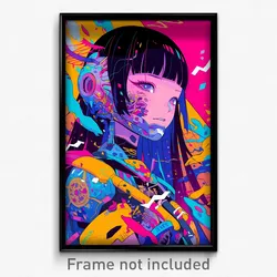 Anime Art Poster - Girl Feeling Expectancy Wearing Well Off Visor Armor (Print)
