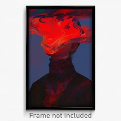Art Poster - Woman Feeling Careless Wearing Ancient Red Headwear (Print)