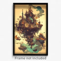 Art Poster - Bronze Island (Psychedelic Trippy Weird 11x17 Print)