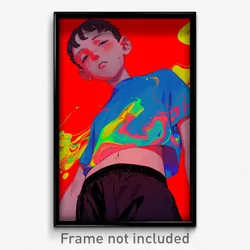 Art Poster - Boy Feeling Embarrassment Wearing Shady Crop Top Overhang (Print)