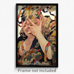 Art Poster - Man Feeling Discomfort Wearing Baggy Brown Ribbon (Print)
