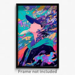 Anime Art Poster - Man Feeling Baffled Wearing Flamboyant Bonnet (Print)