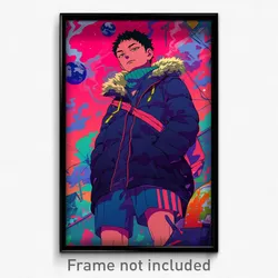 Anime Art Poster - Man Feeling Confident Wearing Warm Soccer Uniform (Print)