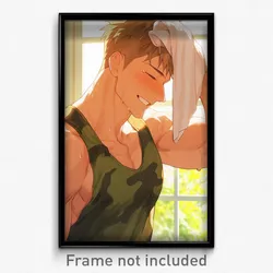 Anime Art Poster - Man Feeling Tenderness Wearing Animated Tank Top (Print)