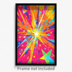 Art Poster - Triangular Fireworks (Psychedelic Trippy Weird 11x17 Print)