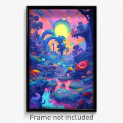 Art Poster - Large Dugout (Psychedelic Trippy Weird 11x17 Print)