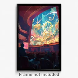 Art Poster - Dizzying Movie Theatre (Psychedelic Trippy Weird 11x17 Print)