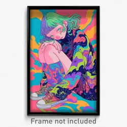 Anime Art Poster - Girl Feeling Numb Wearing Scholarly Sweater Dress (Print)