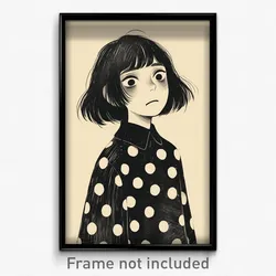 Art Poster - Boy Feeling Nervous Wearing Shadowy Polka Dot Dress (Print)