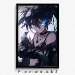 Anime Art Poster - Girl Feeling Shy Wearing Interesting Necklace (Print)