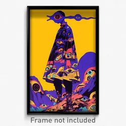 Art Poster - Man Feeling Vengeful Wearing Violet Multicolored Dress (Print)