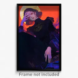 Art Poster - Woman Feeling Unhappy Wearing Pricey Black Dress (Print)
