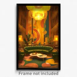 Art Poster - Rubbery Hotel Lobby (Psychedelic Trippy Weird 11x17 Print)