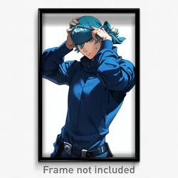 Anime Art Poster - Man Feeling Discomfort Wearing Notable Aqua Headwear (Print)