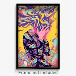 Art Poster - Man Feeling Uncertainty Wearing Sturdy Ribbon Trimmed Dress (Print)