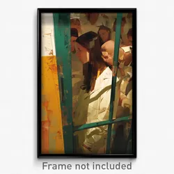 Art Poster - Crowded Jail (Psychedelic Trippy Weird 11x17 Print)