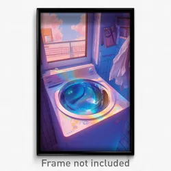 Art Poster - Simple Washing Machine (Psychedelic Trippy Weird 11x17 Print)