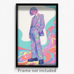 Anime Art Poster - Boy Feeling Rash Wearing Nice Pant Suit (Print)