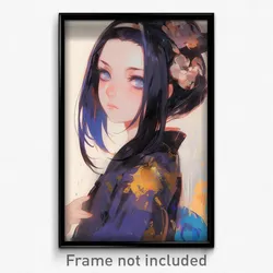Anime Art Poster - Girl Feeling Passion Wearing Black Hairband (Print)
