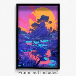 Art Poster - Purple Fen (Psychedelic Trippy Weird 11x17 Print)
