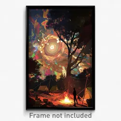 Art Poster - Uneven Encampment (Psychedelic Trippy Weird 11x17 Print)