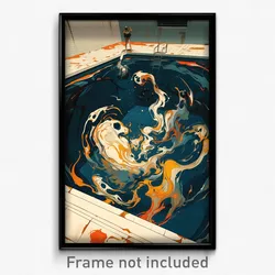 Art Poster - Amazing Pool (Psychedelic Trippy Weird 11x17 Print)