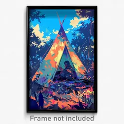 Art Poster - Webbed Tent (Psychedelic Trippy Weird 11x17 Print)