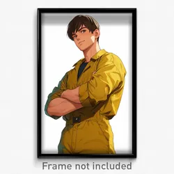 Anime Art Poster - Man Feeling Disbelief Wearing Silky Jumpsuit (Print)