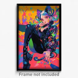 Art Poster - Girl Feeling Vicious Wearing Oddball Catsuit (Print)