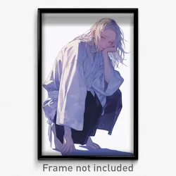 Anime Art Poster - Boy Feeling Tension Wearing Amusing White (Print)