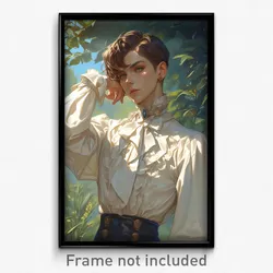 Art Poster - Boy Feeling Infatuation Wearing Well Made Frilled Sleeves (Print)