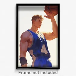 Art Poster - Man Feeling Vigilance Wearing Beautiful Basketball Uniform (Print)