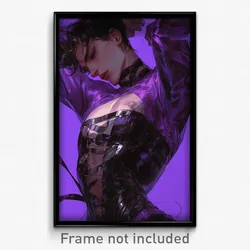 Art Poster - Boy Feeling Sentimentality Wearing Violet Black Corset (Print)