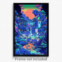Art Poster - Remarkable Fjord (Psychedelic Trippy Weird 11x17 Print)