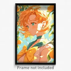 Anime Art Poster - Girl Feeling Focused Wearing Original Orange Bowtie (Print)